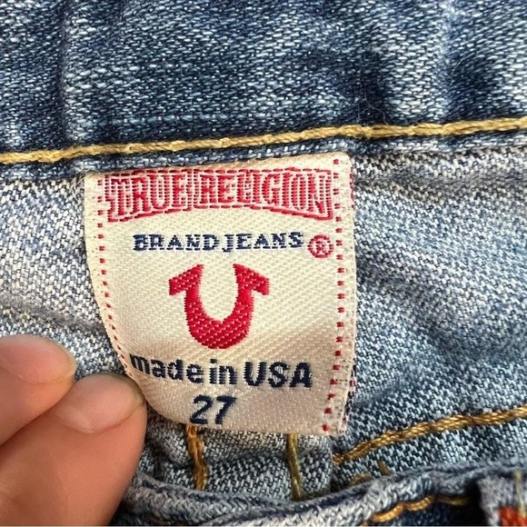 Rare Y2K True Religion Lady Godiva Embroidered Low-Rise Flare Jeans Sz 27 - Picture 15 of 16
